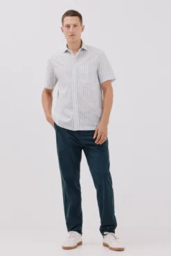 Camisa riscas de manga curta