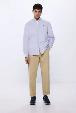 Camisa riscas de popelina