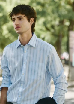 Camisa riscas popelina