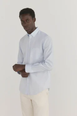 Camisa riscas que não pode ser passada a ferro + resistente a manchas