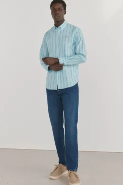 Camisa riscas tecido italiano
