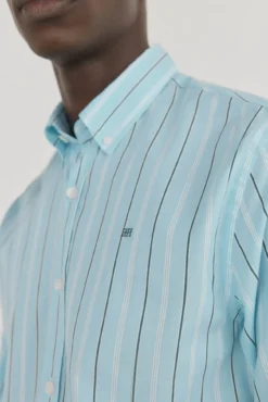 Camisa riscas tecido italiano