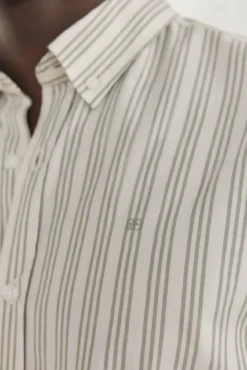 Camisa riscas tecido italiano