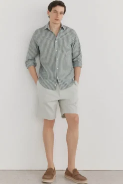 Camisa riscas tecido italiano
