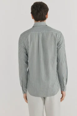 Camisa riscas tecido italiano