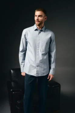 Camisa riscas twill