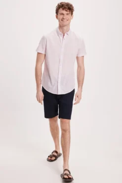 Camisa Slub Microlistrada SPF