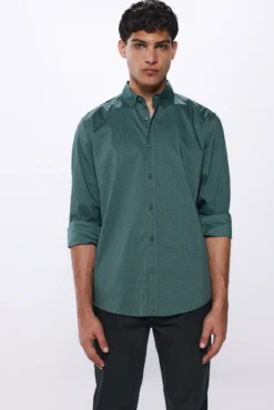 Camisa social de popelina
