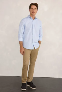 Camisa social de popeline