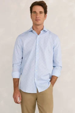 Camisa social de popeline