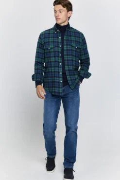 Camisa xadrez com caimento relaxado
