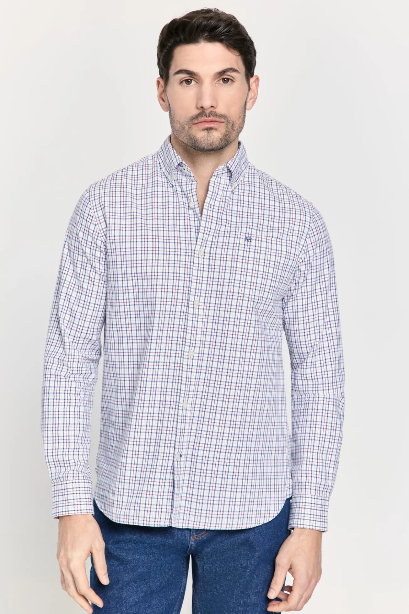 Camisa xadrez com caimento relaxado