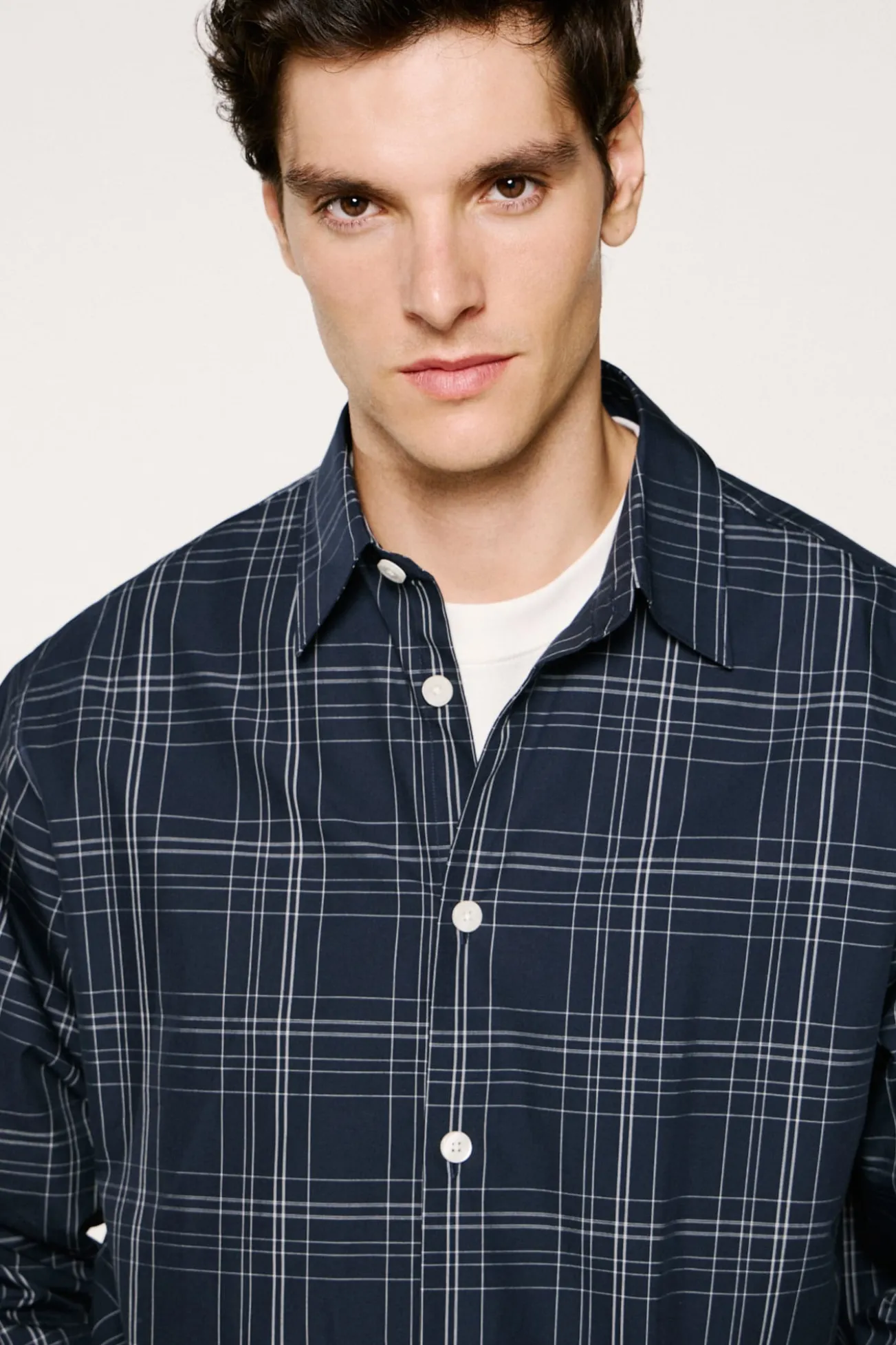Camisa xadrez de popelina