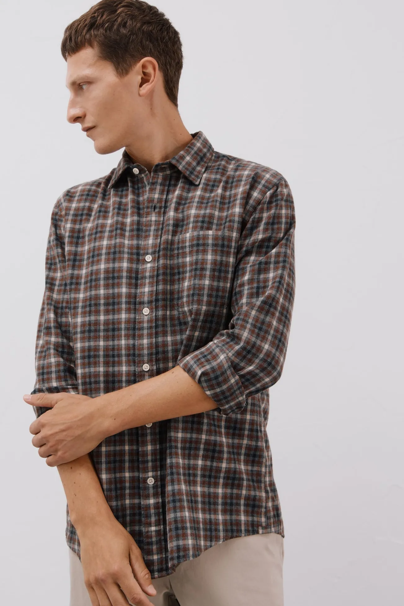Camisa xadrez tencel