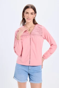 Camiseta combinada de manga comprida