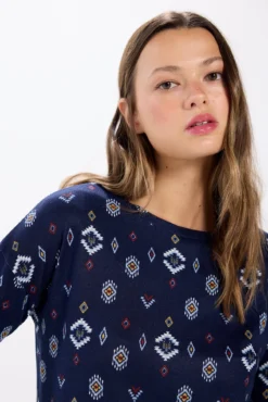 Camiseta combinada estampada