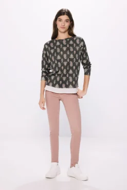 Camiseta combinada estampada