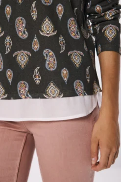 Camiseta combinada estampada