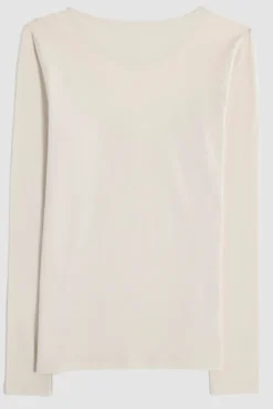 Camiseta com mangas compridas e decote redondo