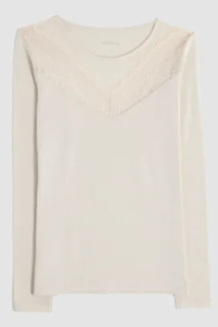 Camiseta com mangas compridas e decote redondo