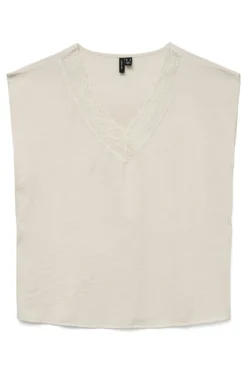 Camiseta con encaje de manga corta