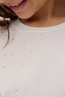 Camiseta de algodão brilhante
