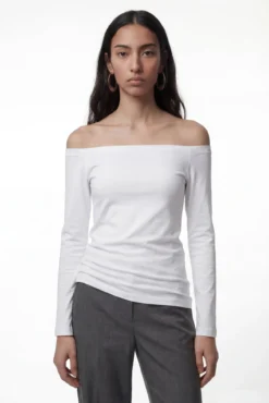 Camiseta de algodão com manga 7/8