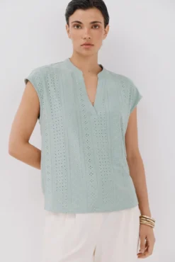 Camiseta de malha perfurada