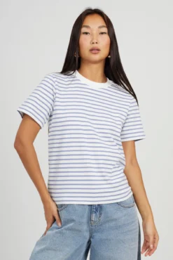 Camiseta de riscas manga curta listrada