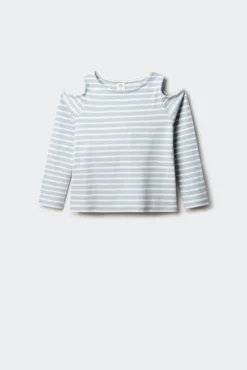 Camiseta feminina canelada ombro a ombro