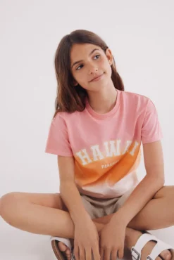Camiseta feminina dip dye