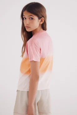 Camiseta feminina dip dye