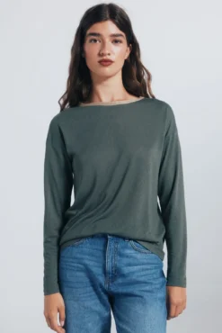 Camiseta gola lurex