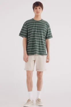 Camiseta riscas de algodão