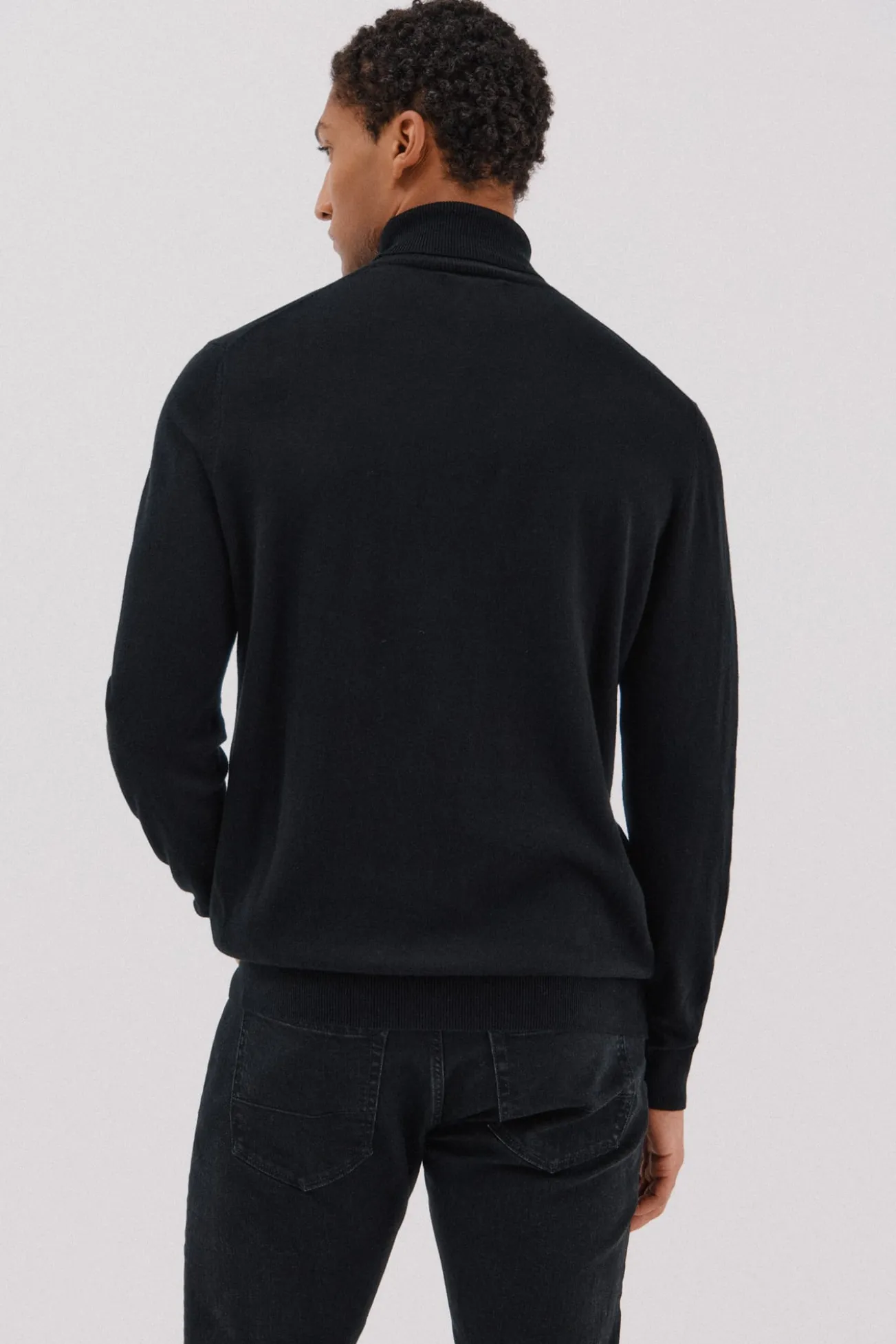 Camisola algodão caxemira gola alta