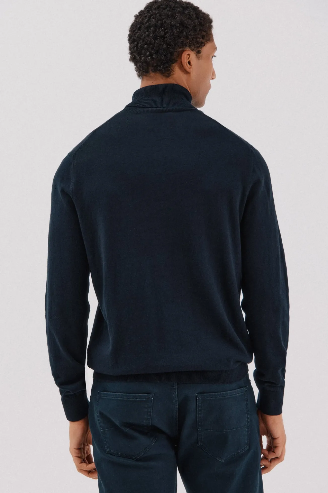 Camisola algodão caxemira gola alta