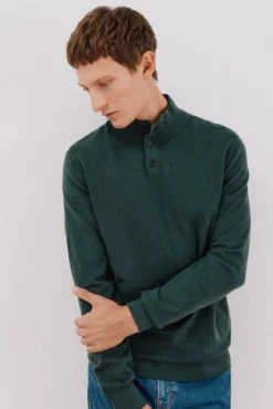 Camisola algodão caxemira gola alta