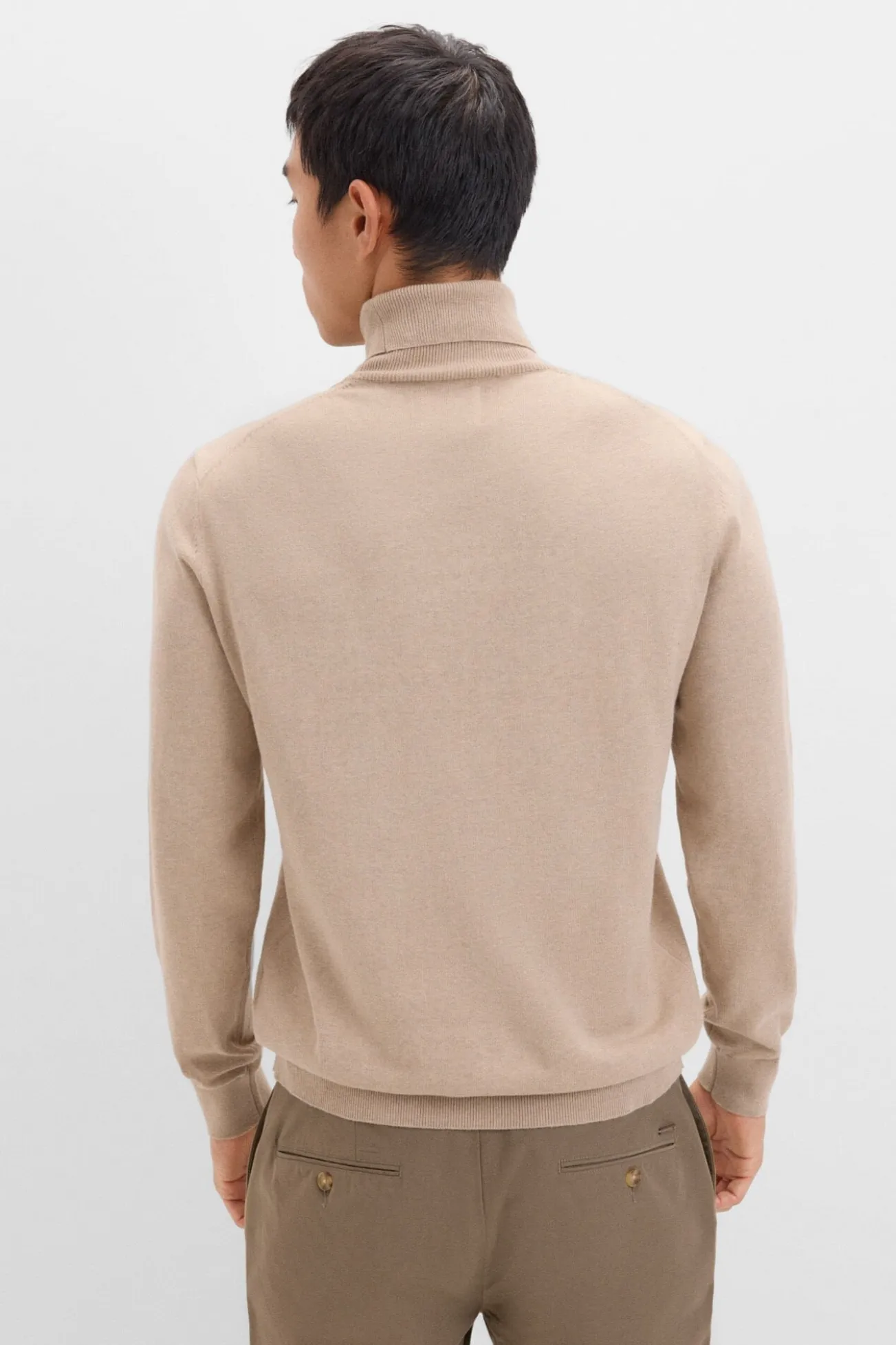 Camisola algodão caxemira gola alta
