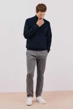 Camisola algodão caxemira gola alta