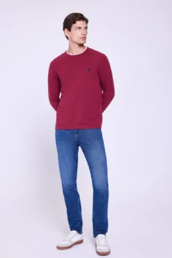 Camisola básico de gola redonda