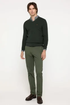 Camisola com decote em V Microestrutura