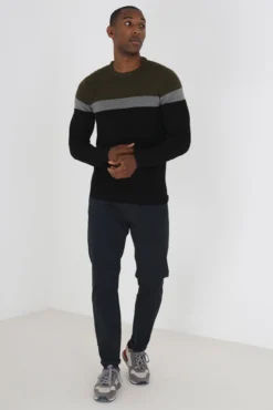 Camisola com painéis com canelado