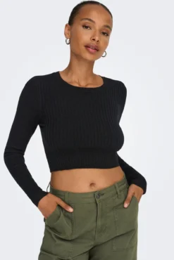 Camisola cropped canelada