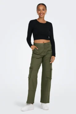 Camisola cropped canelada