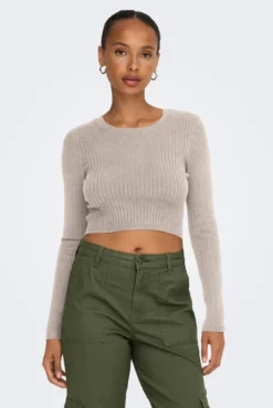 Camisola cropped canelada