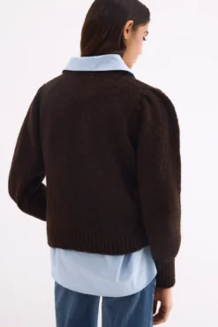 Camisola curto de manga em fio fantasia