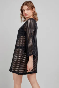 Camisola de crochet preta