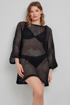 Camisola de crochet preta