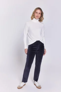 Camisola de gola alta de viscose