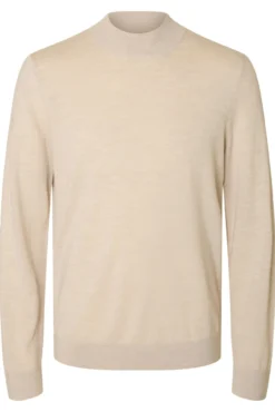 Camisola de gola falsa 100% lã merino.